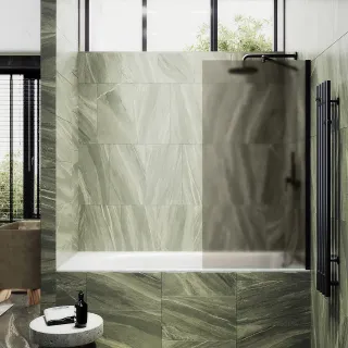 Шторка на ванну MaybahGlass MGV-249-6ш 30см чёрный